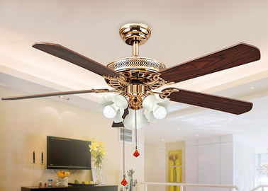 China Lámparas modernas electrochapadas de la fan de techo del oro de Rose con el hierro, de acrílico proveedor