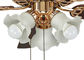 Lámparas modernas electrochapadas de la fan de techo del oro de Rose con el hierro, de acrílico proveedor